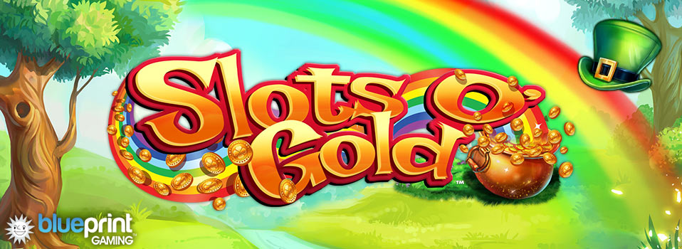 Slots o' Gold Slot Logo von blueprint Gaming vor einem bunten Regenbogen
